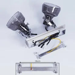 Plafonnier Lulea Chrome, 2 lumières