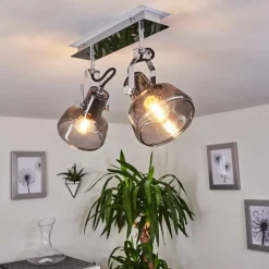 Plafonnier Lulea Chrome, 2 lumières