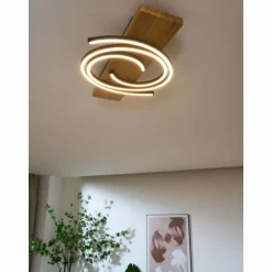 Plafonnier Lutec Rifia LED Écru, Noir, 1 lumière