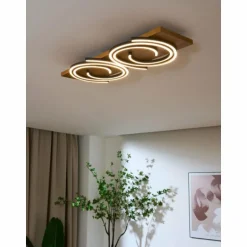 Plafonnier Lutec Rifia LED Écru, Noir, 2 lumières