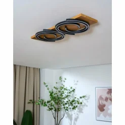 Plafonnier Lutec Rifia LED Écru, Noir, 2 lumières