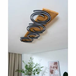 Plafonnier Lutec Rifia LED Écru, Noir, 4 lumières