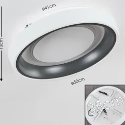 Plafonnier Mackay LED Anthracite, Blanc, 1 lumière