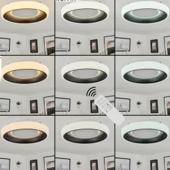 Plafonnier Mackay LED Blanc, 1 lumière, Télécommandes