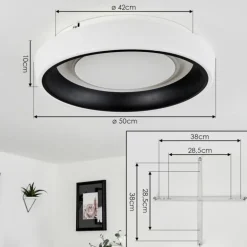 Plafonnier Mackay LED Blanc, 1 lumière, Télécommandes