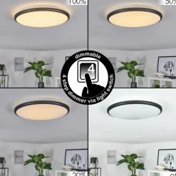 Plafonnier Magdala LED Noir, Blanc, 1 lumière