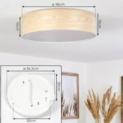 Plafonnier Magdalena Écru, Blanc, 2 lumières