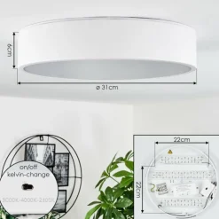 Plafonnier Maho LED Blanc, 1 lumière