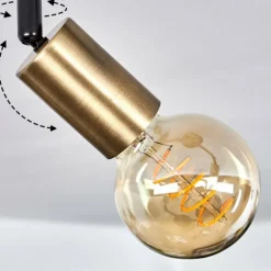 Plafonnier Maidford Laiton, Noir, 2 lumières