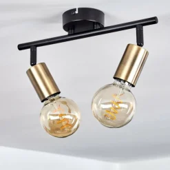 Plafonnier Maidford Laiton, Noir, 2 lumières