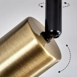 Plafonnier Maidfordo Laiton, Noir, 4 lumières