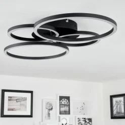 Plafonnier Malanje LED Noir, 4 lumières