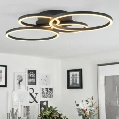 Plafonnier Malanje LED Noir, 4 lumières