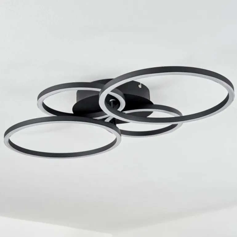 Plafonnier Malanje LED Noir, 4 lumières