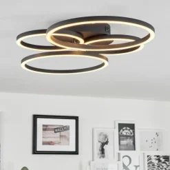 Plafonnier Malanje LED Noir, 4 lumières