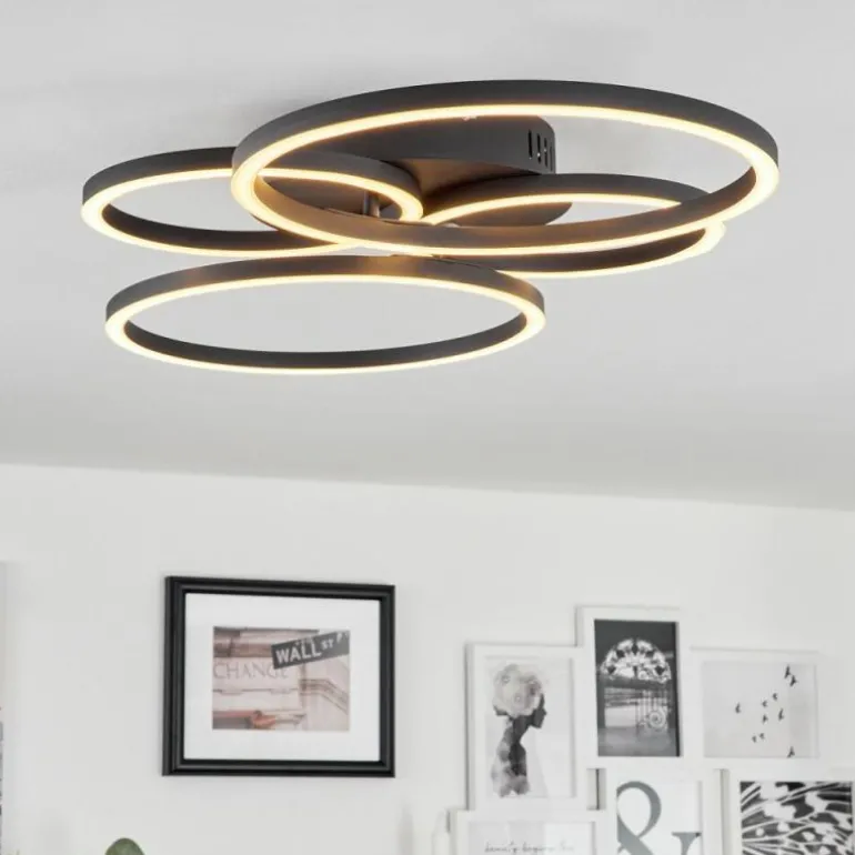 Plafonnier Malanje LED Noir, 4 lumières