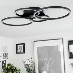 Plafonnier Malanje LED Noir, 4 lumières