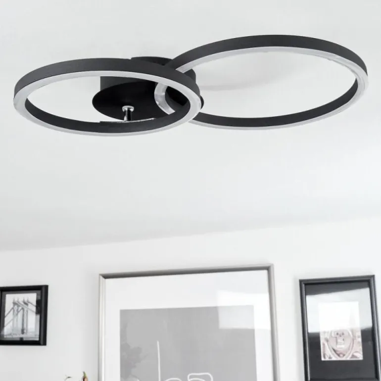 Plafonnier Malanje LED Noir, 2 lumières