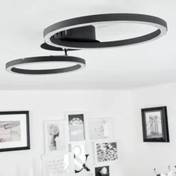 Plafonnier Malanje LED Noir, 2 lumières