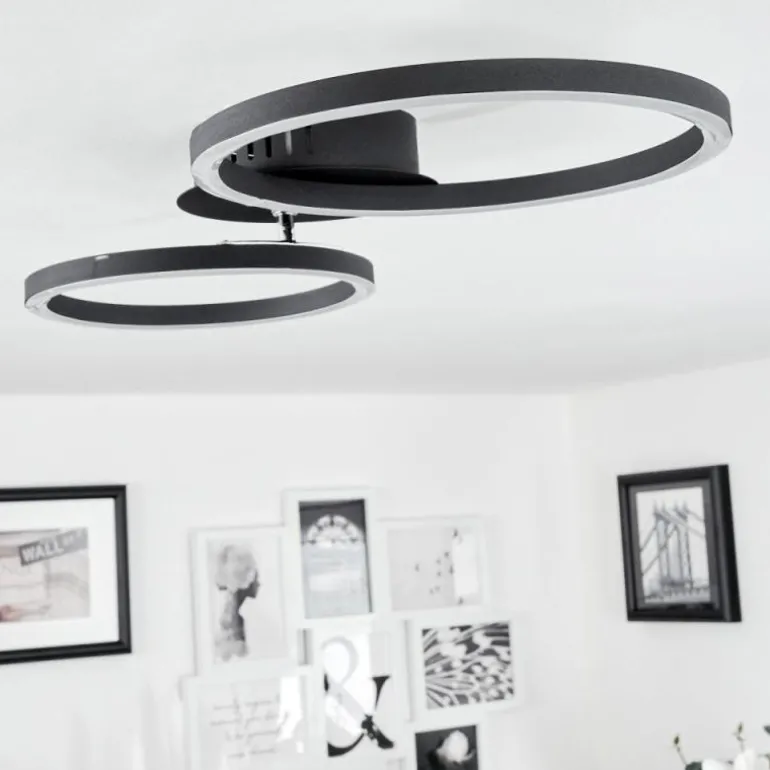 Plafonnier Malanje LED Noir, 2 lumières