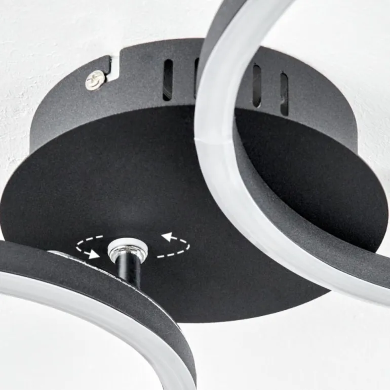 Plafonnier Malanje LED Noir, 2 lumières