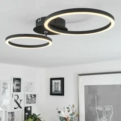 Plafonnier Malanje LED Noir, 2 lumières