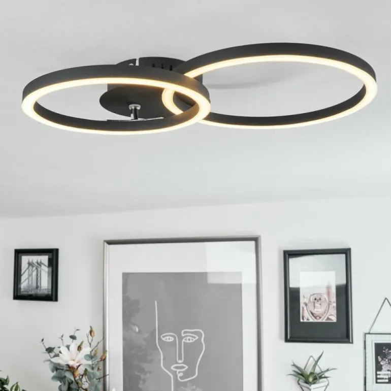 Plafonnier Malanje LED Noir, 2 lumières