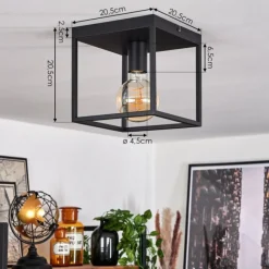 Plafonnier Malao Noir, 1 lumière