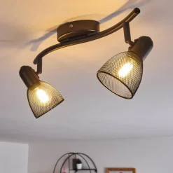 Plafonnier Malawi Noir, 2 lumières