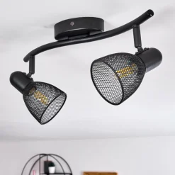 Plafonnier Malawi Noir, 2 lumières