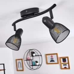 Plafonnier Malawi Noir, 2 lumières