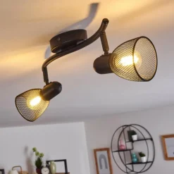 Plafonnier Malawi Noir, 2 lumières