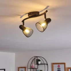 Plafonnier Malawi Noir, 2 lumières