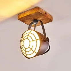 Plafonnier Malix Brun, Noir, 1 lumière