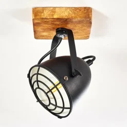 Plafonnier Malix Brun, Noir, 1 lumière