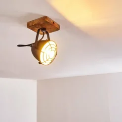 Plafonnier Malix Brun, Noir, 1 lumière