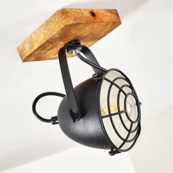 Plafonnier Malix Brun, Noir, 1 lumière