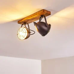 Plafonnier Malix Brun, Noir, 2 lumières