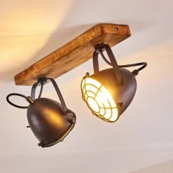 Plafonnier Malix Brun, Noir, 2 lumières