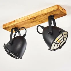 Plafonnier Malix Brun, Noir, 2 lumières