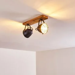 Plafonnier Malix Brun, Noir, 2 lumières