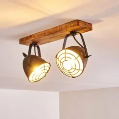 Plafonnier Malix Brun, Noir, 2 lumières