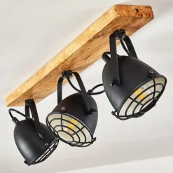 Plafonnier Malix Brun, Noir, 3 lumières