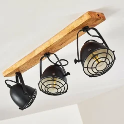 Plafonnier Malix Brun, Noir, 3 lumières