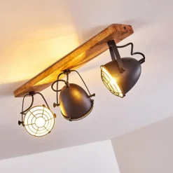 Plafonnier Malix Brun, Noir, 3 lumières