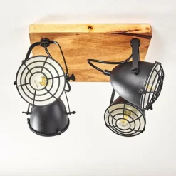 Plafonnier Malix Brun, Noir, 4 lumières