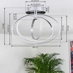 Plafonnier Maluma Chrome, 1 lumière