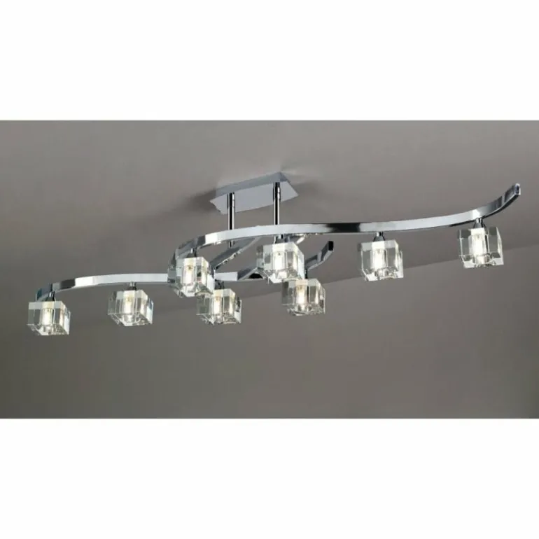 Plafonnier Mantra Cuadrax Chrome, 8 lumières
