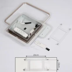 Plafonnier ManzanalesÂ  LED Chrome, 1 lumière, Télécommandes