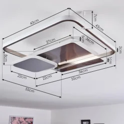 Plafonnier ManzanalesÂ  LED Chrome, 1 lumière, Télécommandes